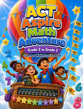 ACT Aspire Grade 2 to 3 Summer Math Practice Book: 8 Weeks of Daily Practice Cover