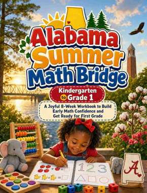 Alabama Summer Bridge K to Grade 1 Math: 8 Weeks of Daily Practice