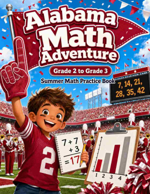 Alabama Grade 2 to 3 Summer Math Practice Book: 8 Weeks of Daily Practice