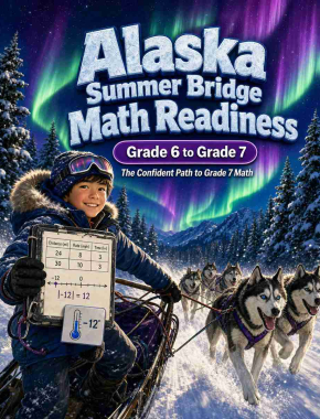 Alaska Summer Bridge Grade 6 to 7 Math: 8 Weeks of Daily Practice Cover