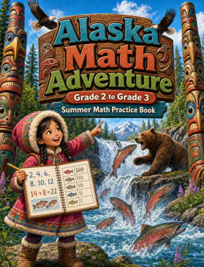 Alaska Grade 2 to 3 Summer Math Practice Book: 8 Weeks of Daily Practice Cover