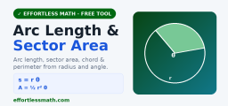 Arc Length and Sector Area Calculator (Free Step-by-Step)