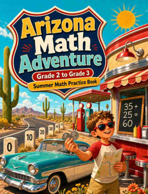 Arizona Grade 2 to 3 Summer Math Practice Book: 8 Weeks of Daily Practice Cover