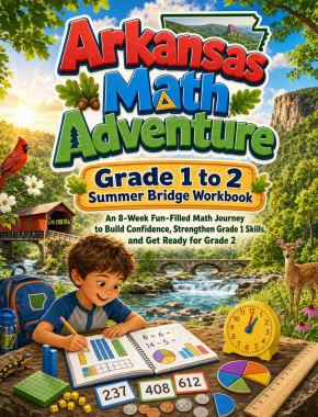 Arkansas Summer Bridge Grade 1 to 2 Math: 8 Weeks of Daily Practice