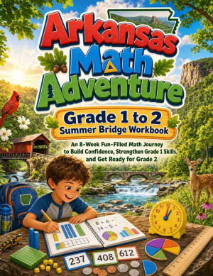 Arkansas Summer Bridge Grade 1 to 2 Math: 8 Weeks of Daily Practice