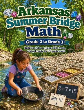 Arkansas Summer Bridge Grade 2 to 3 Math: 8 Weeks of Daily Practice Cover