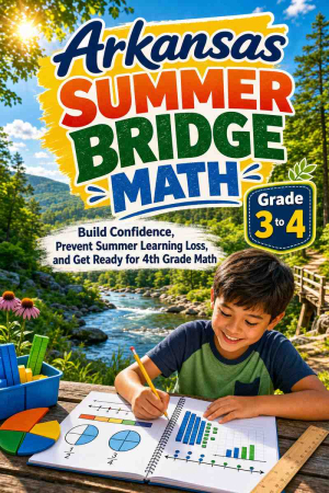 Arkansas Summer Bridge Grade 3 to 4 Math: 8 Weeks of Daily Practice