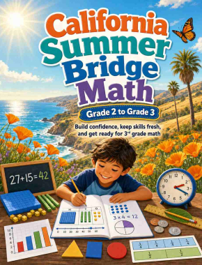 California Summer Bridge Grade 2 to 3 Math: 8 Weeks of Daily Practice Cover