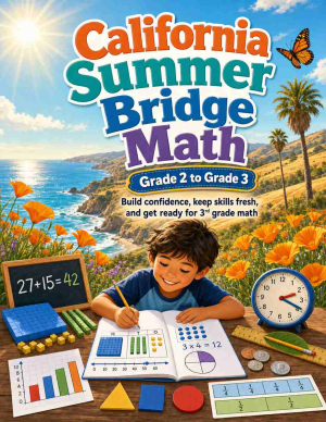 California Summer Bridge Grade 2 to 3 Math: 8 Weeks of Daily Practice
