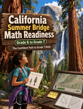 California Summer Bridge Grade 6 to 7 Math: 8 Weeks of Daily Practice Cover