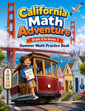 California Grade 2 to 3 Summer Math Practice Book: 8 Weeks of Daily Practice Cover
