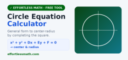 Circle Equation Calculator — Center & Radius