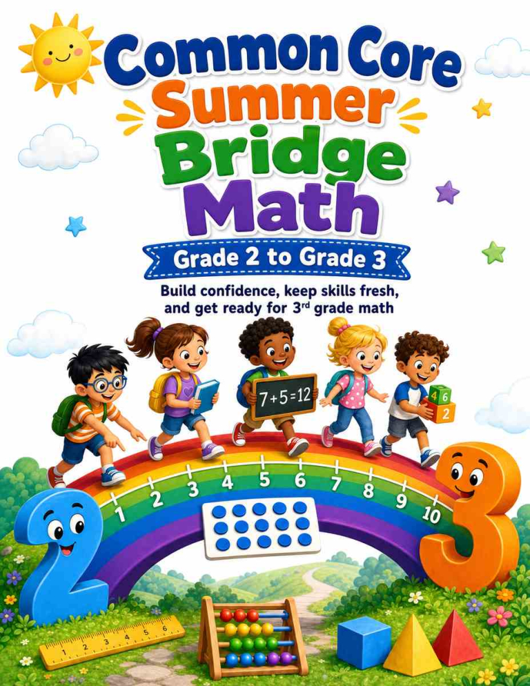 Common Core Summer Bridge Grade 2 to 3 Math: 8 Weeks of Daily Practice cover