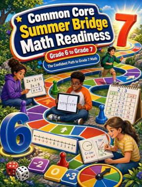 Common Core Summer Bridge Grade 6 to 7 Math: 8 Weeks of Daily Practice Cover