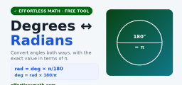 Degrees to Radians Converter (and Back)
