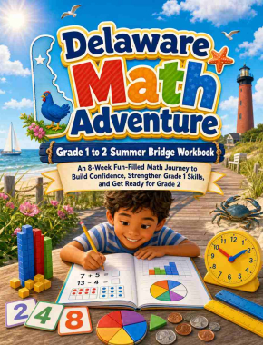 Delaware Summer Bridge Grade 1 to 2 Math: 8 Weeks of Daily Practice