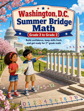 District of Columbia Summer Bridge Grade 2 to 3 Math: 8 Weeks of Daily Practice Cover