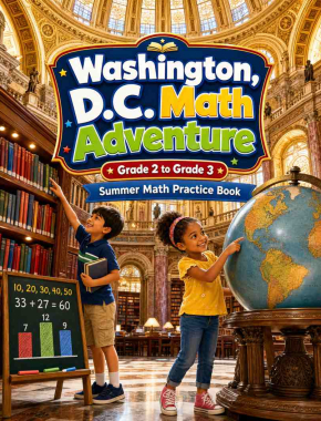 District of Columbia Grade 2 to 3 Summer Math Practice Book: 8 Weeks of Daily Practice Cover