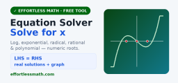 Equation Solver — Solve for x (Nonlinear, Free)