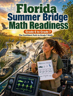 Florida Summer Bridge Grade 6 to 7 Math: 8 Weeks of Daily Practice Cover