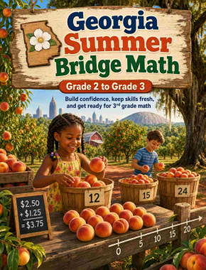 Georgia Summer Bridge Grade 2 to 3 Math: 8 Weeks of Daily Practice Cover
