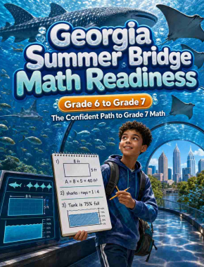 Georgia Summer Bridge Grade 6 to 7 Math: 8 Weeks of Daily Practice Cover