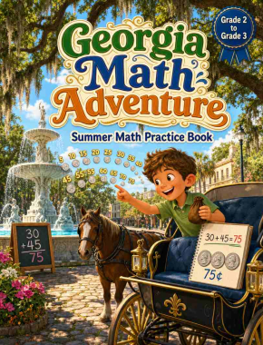 Georgia Grade 2 to 3 Summer Math Practice Book: 8 Weeks of Daily Practice