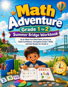 Grade 1 to Grade 2 Summer Bridge Math: 8 Weeks of Daily Practice cover