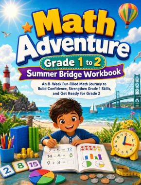 Grade 1 to Grade 2 Summer Bridge Math: 8 Weeks of Daily Practice