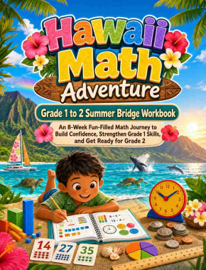 Hawaii Summer Bridge Grade 1 to 2 Math: 8 Weeks of Daily Practice