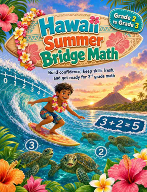 Hawaii Summer Bridge Grade 2 to 3 Math: 8 Weeks of Daily Practice Cover