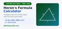 Heron’s Formula Calculator — Area from 3 Sides