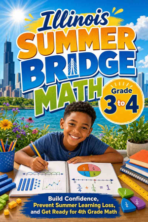 Illinois Summer Bridge Grade 3 to 4 Math: 8 Weeks of Daily Practice