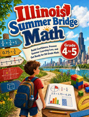Illinois Summer Bridge Grade 4 to 5 Math: 8 Weeks of Daily Practice