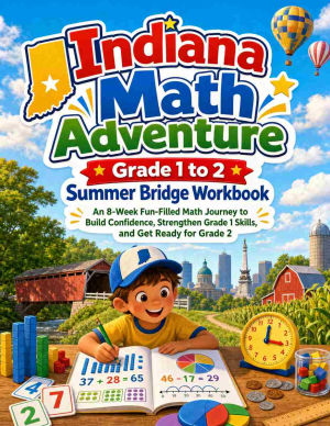 Indiana Summer Bridge Grade 1 to 2 Math: 8 Weeks of Daily Practice