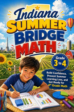 Indiana Summer Bridge Grade 3 to 4 Math: 8 Weeks of Daily Practice