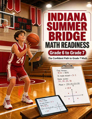 Indiana Summer Bridge Grade 6 to 7 Math: 8 Weeks of Daily Practice