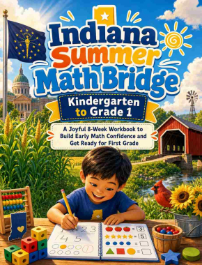 Indiana Summer Bridge K to Grade 1 Math: 8 Weeks of Daily Practice