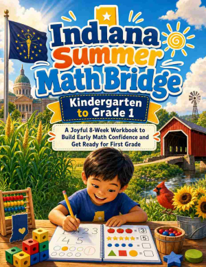 Indiana Summer Bridge K to Grade 1 Math: 8 Weeks of Daily Practice