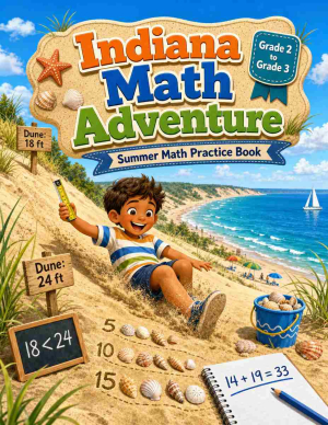 Indiana Grade 2 to 3 Summer Math Practice Book: 8 Weeks of Daily Practice