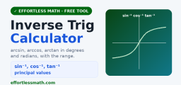 Inverse Trig Calculator — arcsin, arccos, arctan