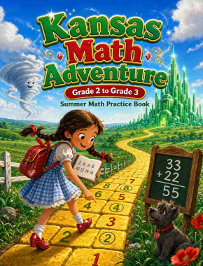 Kansas Grade 2 to 3 Summer Math Practice Book: 8 Weeks of Daily Practice