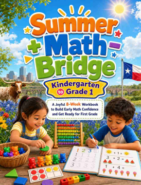 Kindergarten to Grade 1 Summer Bridge Math: 8 Weeks of Daily Practice