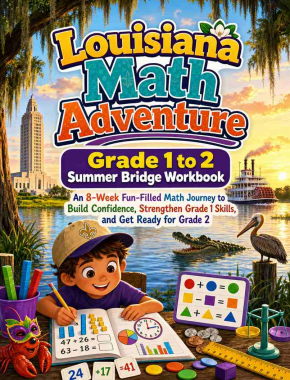 Louisiana Summer Bridge Grade 1 to 2 Math: 8 Weeks of Daily Practice