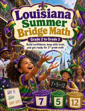 Louisiana Summer Bridge Grade 2 to 3 Math: 8 Weeks of Daily Practice Cover