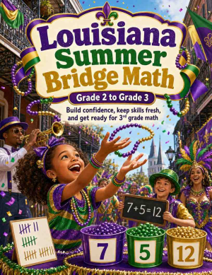 Louisiana Summer Bridge Grade 2 to 3 Math: 8 Weeks of Daily Practice
