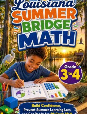 Louisiana Summer Bridge Grade 3 to 4 Math: 8 Weeks of Daily Practice