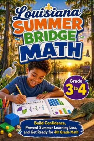 Louisiana Summer Bridge Grade 3 to 4 Math: 8 Weeks of Daily Practice