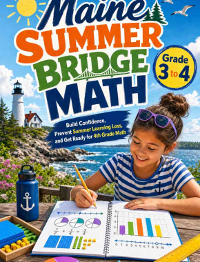 Maine Summer Bridge Grade 3 to 4 Math: 8 Weeks of Daily Practice
