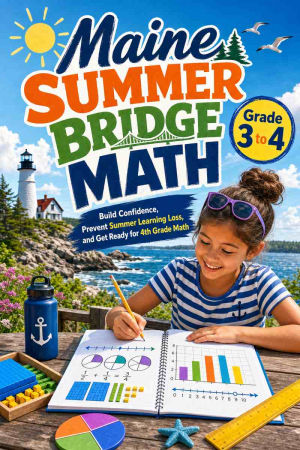 Maine Summer Bridge Grade 3 to 4 Math: 8 Weeks of Daily Practice
